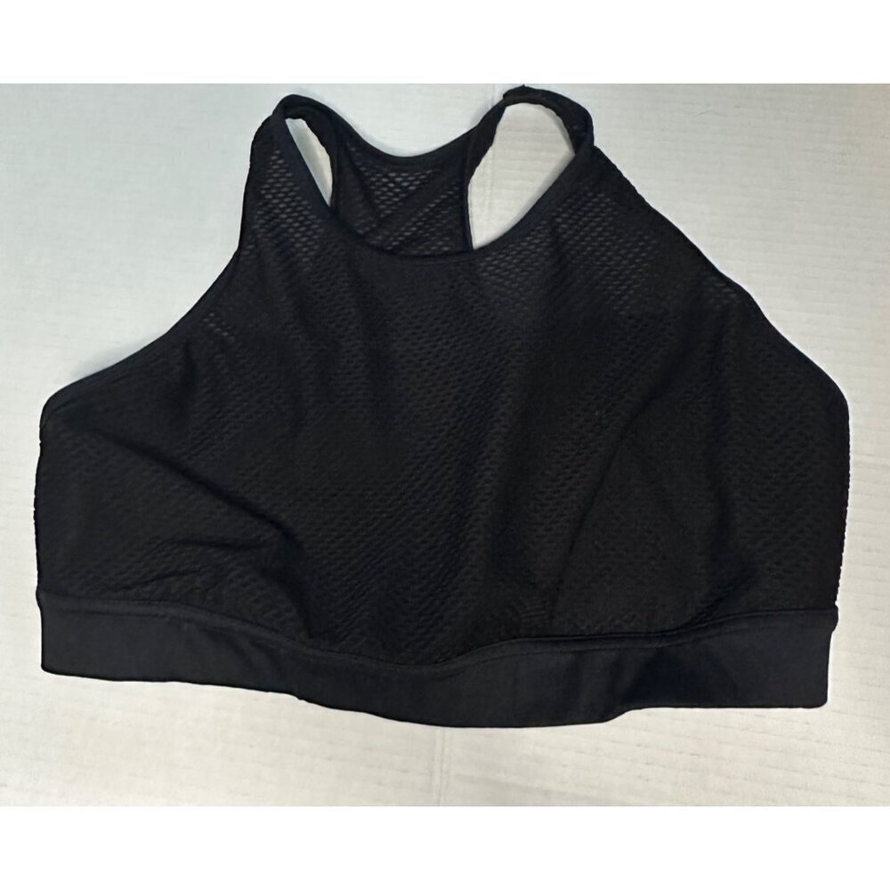 JoyLab Sports Bra Women Size Large Black Mesh Racerback Athleisure Preowned
